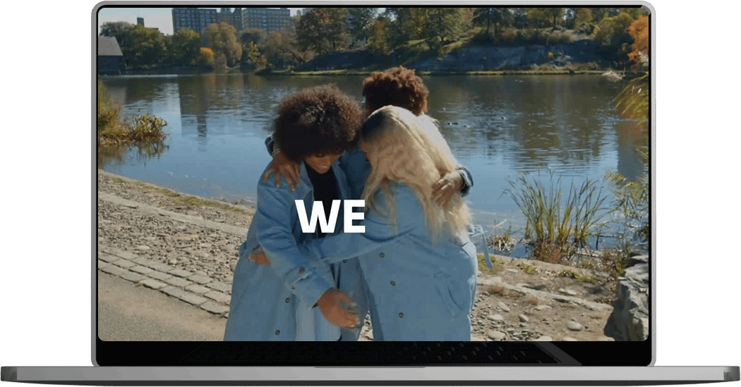 Three people united in an embrace